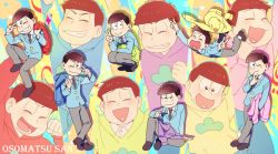 Rule 34 | 10s, 6+boys, :&gt;, ;3, ^ ^, artist name, bad id, bad pixiv id, brothers, brown eyes, brown hair, closed eyes, copyright name, double v, closed eyes, formal, grin, highres, hood, hoodie, male focus, matsuno choromatsu, matsuno ichimatsu, matsuno jyushimatsu, matsuno karamatsu, matsuno osomatsu, matsuno todomatsu, mery (yangmalgage), multiple boys, necktie, one eye closed, open mouth, osomatsu-kun, osomatsu-san, sextuplets, siblings, sitting, smile, squatting, suit, v