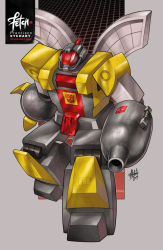 Rule 34 | 2013, arm cannon, autobot, claws, dated, deviantart username, franciscoetchart, insignia, mecha, omega supreme, redesign, robot, science fiction, signature, transformers, visor, watermark, weapon, web address