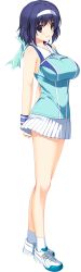 Rule 34 | 1girl, absurdres, blue eyes, blue hair, full body, highres, iizuki tasuku, lovely x cation, nanasawa yuni, sportswear, tennis uniform, transparent background
