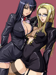 Rule 34 | 2girls, arms behind back, asymmetrical docking, bdsm, between legs, black hair, black panties, blonde hair, blue-tinted eyewear, blue-tinted glasses, bondage, bound, breast press, breasts, chain, chain leash, cleavage, collar, cuffs, dress, dutch angle, earrings, female focus, femdom, fishnet thighhighs, fishnet top, fishnets, frottage, garter belt, garter straps, glasses, gloves, grey eyes, hip focus, jewelry, kagami hirotaka, kalifa (one piece), large breasts, leash, leather, leg between thighs, lingerie, lipstick, long hair, looking over eyewear, looking over glasses, makeup, miniskirt, multiple girls, nico robin, no bra, one piece, open clothes, open shirt, panties, pantyshot, parted lips, polka dot, pull, purple eyes, red lips, see-through, shiny clothes, shirt, short dress, skindentation, skirt, slave, smile, standing, submission, sunglasses, sweat, thick thighs, thighhighs, thighs, tinted eyewear, underwear, wide hips, yellow eyes, yuri, zettai ryouiki