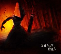 Rule 34 | 1boy, apron, blood, commentary request, gloves, great knife, hat, helmet, highres, knife, male focus, mask, monster, muscular, pyramid head, silent hill, silent hill (series), silent hill 2, solo, sword, weapon