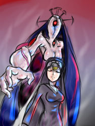 Rule 34 | double (skullgirls), closed eyes, highres, nun, red eyes, size difference, skullgirls, smile, source request