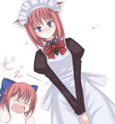 00s 2girls animal_ears blue_eyes blush cat_ears hisui_(tsukihime) kohaku_(tsukihime) maid moe_(phrase) multiple_girls red_hair short_hair siblings sisters syou_(crecre) tsukihime twins