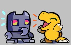 Rule 34 | agumon, bug, claws, closed eyes, digimon, digimon (creature), kokuwamon, open mouth, robot, tail