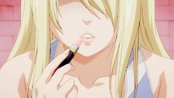 Rule 34 | 1girl, animated, animated gif, blonde hair, fairy tail, female focus, gaston18, lipstick, long hair, lucy heartfilia, makeup, parted lips, solo