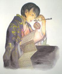 Rule 34 | 1girl, highres, japanese clothes, mushishi, smoking pipe, solo, tanyuu, tanyuu (mushishi), tanyuu karibusa