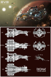 Rule 34 | 3d, absurdres, character sheet, city, city lights, commentary, concept art, copyright name, debris, energy, energy beam, eve online, from side, glowing, highres, in orbit, industrial ship (eve online), logo, machinery, multiple views, no humans, original, outdoors, outer ring excavations (eve online), planet, realistic, science fiction, space, space station, spacecraft, star (sky), trachos, vehicle focus