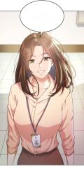 Rule 34 | brown hair, chaek-im an, highres, manga illustration, short hair, strong girl, the nuna at our office, yellow eyes