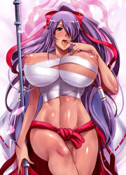 Rule 34 | breasts, haikawa hemlen, huge breasts, ikkitousen, kan&#039;u unchou, long hair, open mouth