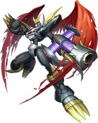 Rule 34 | cannon, claws, digimon, digimon (creature), digimon new century, imperialdramon, imperialdramon fighter mode (black), official art, sharp teeth, teeth, wings