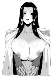 Rule 34 | 1girl, black hair, boa hancock, breasts, cleavage, fingering, huge breasts, jewelry, large breasts, long hair, one piece