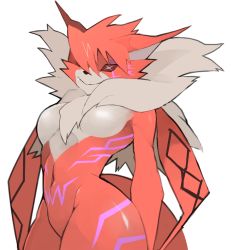 Rule 34 | + +, 10s, 1girl, breasts, digimon, digimon adventure tri., fang, female focus, fur collar, furry, furry female, glowing markings, meicrackmon vicious mode, navel, neon trim, red eyes