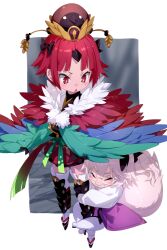 Rule 34 | 2girls, aged down, animal ear fluff, animal ears, benienma (fate), bird hat, black bow, blush, bow, breasts, brown headwear, closed eyes, echo (circa), fate/grand order, fate (series), feathers, fox tail, glasses, hair between eyes, hair bow, japanese clothes, kimono, koyanskaya (assassin) (second ascension) (fate), koyanskaya (fate), long hair, long sleeves, low ponytail, multiple girls, parted bangs, pink hair, rabbit ears, red eyes, red hair, red kimono, sidelocks, small breasts, tail, tamamo (fate), twintails, very long hair