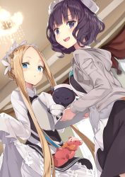 Rule 34 | 2girls, abigail williams (fate), abigail williams (festival outfit) (fate), absurdres, blue eyes, blush, breasts, fate/grand order, fate (series), forehead, highres, katsushika hokusai (fate), katsushika hokusai (festival outfit) (fate), long hair, looking at viewer, multiple girls, official alternate costume, parted bangs, purple eyes, purple hair, sakimiya mafu, short hair, smile, very long hair