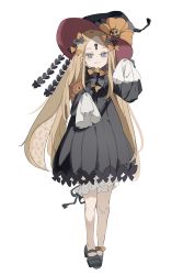 Rule 34 | 1girl, :3, abigail williams (fate), absurdres, bad id, bad pixiv id, black dress, black footwear, black hat, blonde hair, blue eyes, bow, dress, fate/grand order, fate (series), footwear bow, frilled dress, frills, full body, hair bow, hat, highres, keyhole, long hair, looking at viewer, multiple hair bows, note nii, orange bow, parted bangs, polka dot, polka dot bow, simple background, sleeves past fingers, sleeves past wrists, smile, smug, solo, stuffed animal, stuffed toy, suction cups, teddy bear, very long hair, witch hat