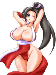 Rule 34 | blush, breasts, cameltoe, cleavage, large breasts, nipples, ryoi, shiranui mai, snk, the king of fighters, wink