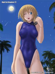Rule 34 | cameltoe, cleft of venus, competition swimsuit, goggles, high cut kingdom, moon, night, nyanko batake, one-piece swimsuit, speedo (company), swimsuit, wet