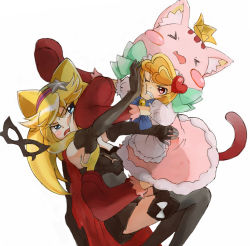 Rule 34 | &gt; &lt;, 2girls, angry, animal ears, animal hands, animal hat, anyamal tantei kirumin zoo, bad id, bad pixiv id, beauty bat, bell, blonde hair, blue eyes, blush, boots, bow, cape, cat, cat ears, cat paws, cat tail, catfight, cleavage cutout, closed eyes, clothing cutout, crown, elbow gloves, fang, fighting, gloves, gothic lolita, hair ornament, hairband, hat, hatori canon, hatori kanon, heart, lolita fashion, mask, mikogami riko, multiple girls, nyama, open mouth, orange hair, red eyes, ribbon, struggling, tail, tears, thighhighs