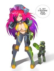 Rule 34 | 1girl, animification, battery, bent over, blush, boots, breasts, embarrassed, english text, gameplay mechanics, giant, giantess, gloves, gradient hair, grapple pilot (titanfall 2), hanging breasts, helmet, hmage, ion (titanfall 2), large breasts, mecha, mecha musume, multicolored hair, navel, personification, pilot, pilot (titanfall 2), purple hair, red eyes, red hair, robot, skin tight, titan (titanfall), titanfall, titanfall (series), titanfall 2, transparent background