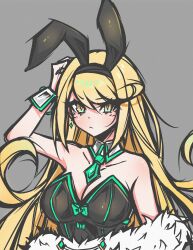 Rule 34 | absurdres, alternate costume, animal ears, blonde hair, breasts, fake animal ears, fake bunny ears, highres, large breasts, leotard, mythra (xenoblade), playboy bunny, regrets (r8grets), xenoblade chronicles (series), xenoblade chronicles 2, yellow eyes