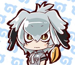 Rule 34 | 10s, 1girl, animated, animated gif, bird wings, black hair, blush, feathered wings, grey hair, grey necktie, grey shirt, head wings, kemono friends, long hair, looking at viewer, low ponytail, multicolored hair, necktie, shirt, shoebill (kemono friends), side ponytail, silver necktie, silver shirt, solo, wings