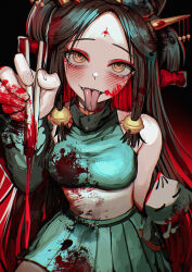 Rule 34 | 1girl, blood, commission, long tongue, rin (rin7kan7), skeb commission, tagme, tongue, virtual youtuber, yandere
