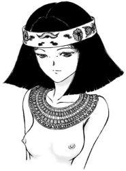 Rule 34 | 1girl, ancient egypt, artist request, breasts, egyptian, female focus, lowres, monochrome, original, small breasts, solo