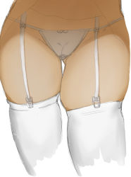 Rule 34 | 1girl, absurdres, azelweien, bow, bow panties, cameltoe, close-up, crotch, garter straps, gluteal fold, groin, highres, original, panties, see-through, sketch, solo, thigh gap, thighhighs, thighs, traditional media, underwear, white panties, white thighhighs