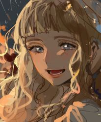 Rule 34 | 1girl, berserk, blonde hair, commentary, contemporary, farnese (berserk), korean commentary, kuzuvine, long hair, looking at viewer, open mouth, parted lips, smile, solo