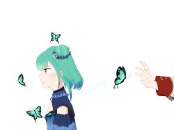 Rule 34 | 2girls, absurdres, bug, butterfly, highres, hololive, houshou marine, insect, multiple girls, non-web source, simple background, transparent background, uruha rushia, uruha rushia (1st costume), virtual youtuber