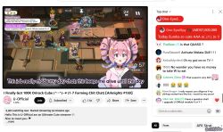 Rule 34 | 1other, 6+girls, absurdres, arknights, black shirt, blue hair, blue necktie, chat log, commentary, croissant (arknights), crying emoji, doctor (arknights), drill hair, emoji, english commentary, english text, fang (arknights), fang (cruciata) (arknights), gameplay mechanics, gradient hair, headphones, highres, ines (arknights), kirara (arknights), livestream, melantha (arknights), meme, multicolored hair, multiple girls, myrtle (arknights), necktie, originium slug (arknights), originium slug alpha (arknights), pink hair, pink shirt, purple eyes, sailor collar, screenshot inset, shirt, shu (arknights), super chat, sussurro (arknights), suzuran (arknights), th3cr0ma, twin drills, twitter username, two-tone shirt, u-official (arknights), uohhhhhhhhh! (meme), user interface, virtual youtuber, white sailor collar, youtube