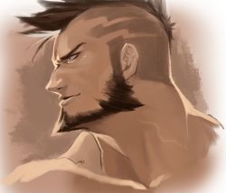 Rule 34 | 1boy, abs, bandaid, bandaid on cheek, bandaid on face, bara, bare pectorals, beard, black hair, bulge, cyphers, damian doyle (cyphers), dark-skinned male, dark skin, facial hair, from side, gomtang, large pectorals, male focus, male pubic hair, mature male, mohawk, muscular, muscular male, navel, navel hair, nipples, pectoral cleavage, pectorals, penis, pubic hair, short hair, sideburns, sidepec, solo, stomach, stubble, thick thighs, thighs, third-party source