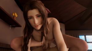 Rule 34 | 1boy, 1girl, 3d, aerith gainsborough, animated, breasts, cum, cum in pussy, cumdrip, final fantasy, final fantasy vii, final fantasy vii remake, girl on top, green eyes, hair ornament, happy sex, highres, jewelry, lazyprocrastinator, long hair, looking at viewer, necklace, penis, pov, pussy, small breasts, squatting cowgirl position, uncensored, vaginal, video