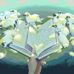 Rule 34 | animal, book, highres, holding, holding book, isansia, open book, original, sheep, tagme