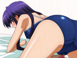 Rule 34 | 00s, 1girl, akabane kureha, all fours, ass, blush, cameltoe, competition school swimsuit, covered erect nipples, cunnilingus, girl on top, lactation, lactation through clothes, long hair, night wizard, one-piece swimsuit, oral, pussy juice, school swimsuit, sitting, sitting on face, sitting on person, solo focus, straddling, sugimura tomokazu, swimsuit, tongue, wet