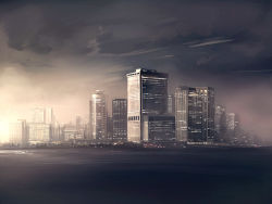 Rule 34 | city, cloud, landscape, ocean, original, scenery, seo tatsuya