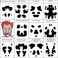 Rule 34 | 1boy, beard stubble, chart, dc comics, duplicate, expressions, facial hair, hard-translated, rorschach, stubble, third-party edit, translated, watchmen