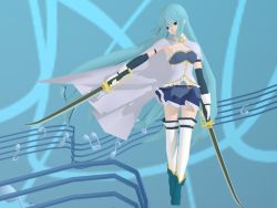 Rule 34 | 3d, aged up, alternate hairstyle, cape, cutlass, gloves, long hair, mahou shoujo madoka magica, mahou shoujo madoka magica (anime), miki sayaka, saber (weapon), solo, sword, tagme, weapon, white cape, white gloves