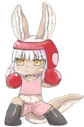 Rule 34 | 10s, artist request, boxing, boxing gloves, brown eyes, rabbit, furry, made in abyss, nanachi (made in abyss), white hair