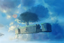 Rule 34 | bad id, bad pixiv id, day, faux traditional media, island, kirby, kirby (series), nintendo, no humans, outdoors, scenery, sky, speed painting, stage, super smash bros., uichi, whispy woods