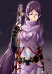 Rule 34 | 1girl, absurdres, arm armor, belt, bodysuit, breasts, cape, commentary request, covered navel, cowboy shot, fate/grand order, fate (series), fingerless gloves, gauntlets, gloves, hair between eyes, highres, holding, holding sword, holding weapon, large breasts, long hair, long sleeves, looking at viewer, minamoto no raikou (fate), night, night sky, niwatazumi, purple eyes, purple hair, sidelocks, skindentation, sky, smile, solo, star (sky), sword, very long hair, weapon