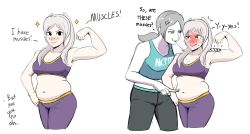 Rule 34 | 2girls, belly, breasts, crossover, fat, fire emblem, fire emblem awakening, highres, medium breasts, multiple girls, nintendo, pink hair, purple eyes, robin (female) (fire emblem), robin (fire emblem), sportswear, theundeadeel, wii fit, wii fit trainer, wii fit trainer (female)