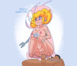 Rule 34 | 1boy, 1girl, blonde hair, blue eyes, breasts, earrings, gameboy, girl on top, hetero, highres, interracial, jewelry, large breasts, long hair, mario (series), minuspal, nintendo, nipples, nude, open mouth, penis, princess peach, pussy, reverse cowgirl position, robot, sex, sex from behind, stealth sex, straddling, uncensored, vaginal, wide hips