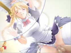 Rule 34 | 1girl, against glass, ail soft, akehime saki, bent over, blonde hair, braid, censored, closed eyes, clothing aside, doggystyle, female pubic hair, from below, game cg, glass, glass table, green eyes, kyouhaku 2, long hair, maid, mosaic censoring, panties, panties aside, penis, pubic hair, ribahara aki, sex, sex from behind, solo focus, table, thighhighs, twin braids, twintails, underwear, vaginal, white panties, white thighhighs