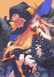 Rule 34 | 1girl, abigail williams (fate), abigail williams (second ascension) (fate), absurdres, ass, back, bare shoulders, black bow, black hat, black panties, blue eyes, bow, breasts, fate/grand order, fate (series), forehead, hat, highres, long hair, looking back, md5 mismatch, miaohik, multiple bows, orange bow, panties, parted bangs, resolution mismatch, small breasts, solo, source larger, tentacles, thighs, third eye, underwear, white hair, witch hat