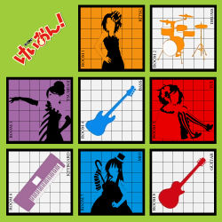 Rule 34 | 4girls, akiyama mio, album cover, cover, don&#039;t say &quot;lazy&quot;, drum, guitar, hirasawa susumu, hirasawa yui, instrument, k-on!, kotobuki tsumugi, multiple girls, parody, poyo (poyo9999), real life, silhouette, synthesizer, tainaka ritsu