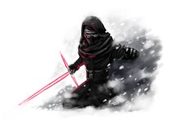 Rule 34 | androgynous, belt, cape, energy sword, gender request, gloves, helmet, hood, kylo ren, lightsaber, looking at viewer, realistic, science fiction, sith, snow, snowflakes, snowing, snowstorm, solo, star wars, star wars: the force awakens, sword, taka rider13, takane (lovehatsune), weapon