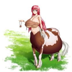 Rule 34 | breasts, centaur, copyright request, highres, huge breasts, isel, pregnant, red hair, taur