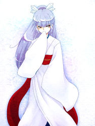 Rule 34 | 1girl, cappuccino1, japanese clothes, kimono, long hair, oyuki (urusei yatsura), ponytail, purple hair, red eyes, solo, urusei yatsura