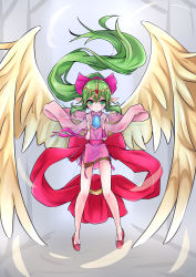 Rule 34 | angel wings, dragonstone, fire emblem, fire emblem: mystery of the emblem, fire emblem: shadow dragon, green eyes, green hair, highres, matching hair/eyes, nintendo, open mouth, pointy ears, tagme, tiara, tiki (fire emblem), tiki (young) (fire emblem), wings